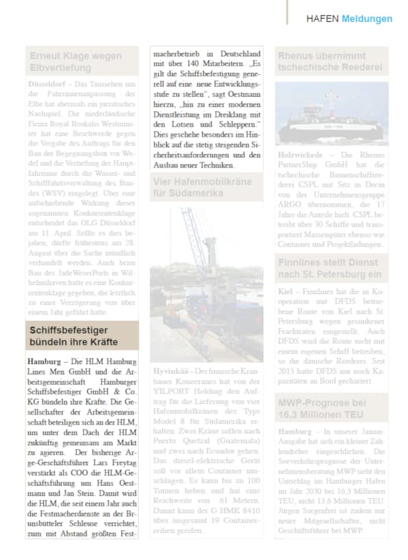 Schiffsbefestiger bündeln ihre Kräft