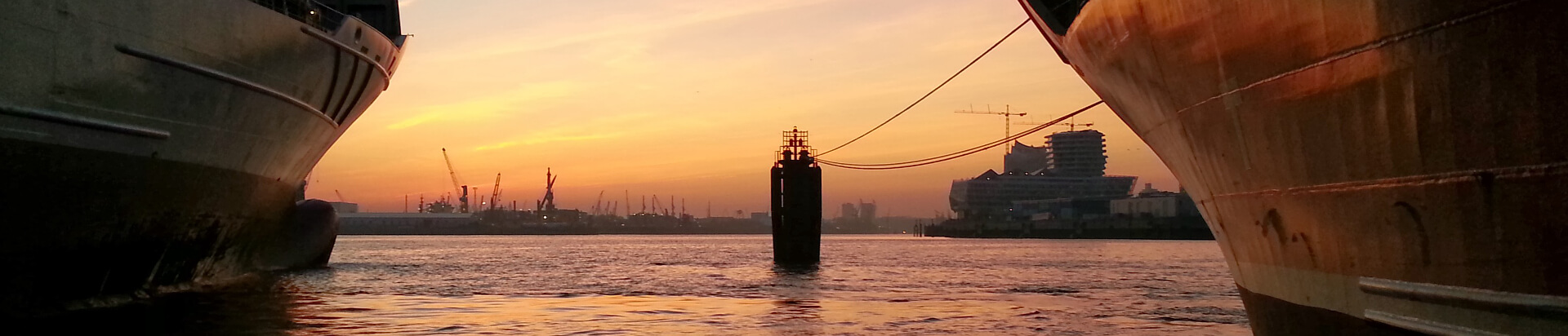 Blick vom Hafen in die City